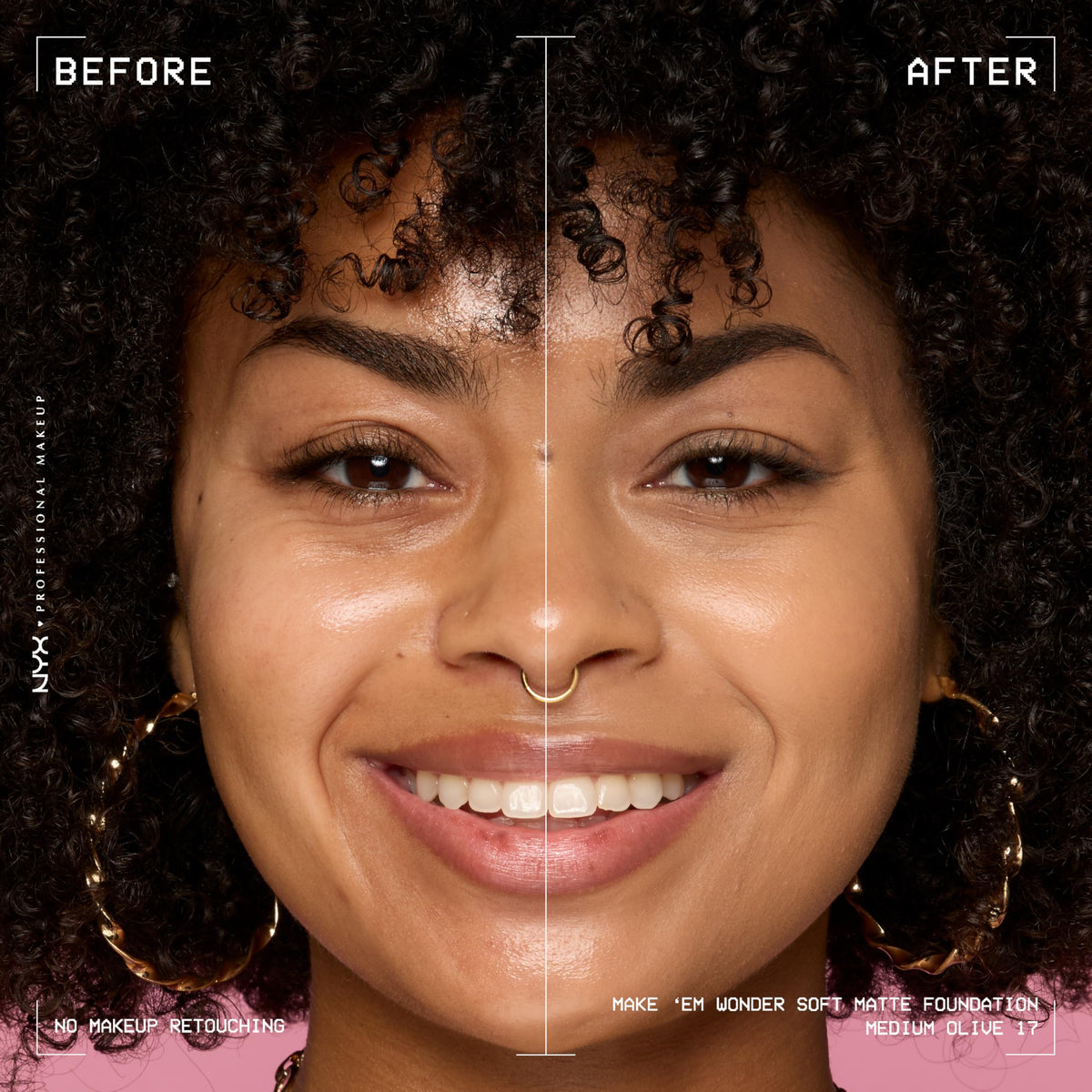 NYX Make 'Em Wonder buildable-coverage swatch demonstrates customizable layering.