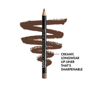 Nyx Slim Lip Pencil Espresso swatch on skin for quick shade preview.