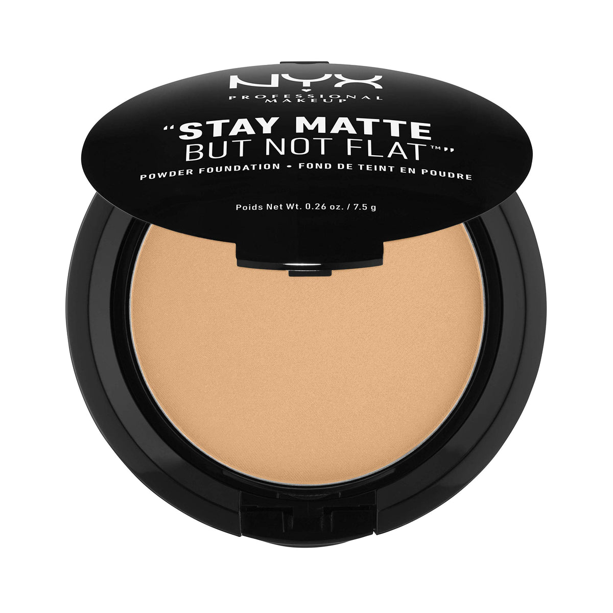 NYX Stay Matte Powder Foundation compact offers a natural matte finish with oil-control benefits.