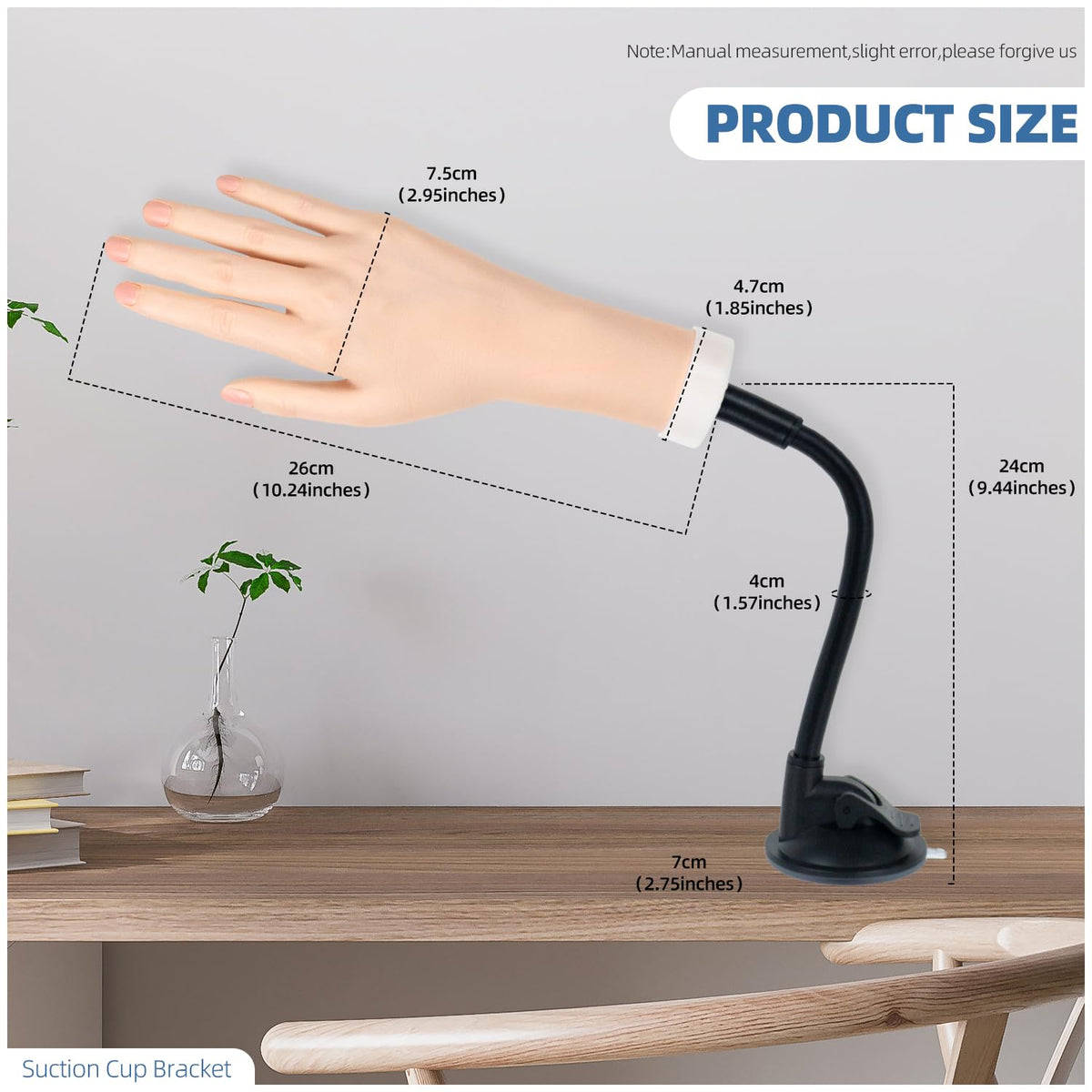 Nyxaphoralyn bendable finger hand enables realistic shaping and polishing practice