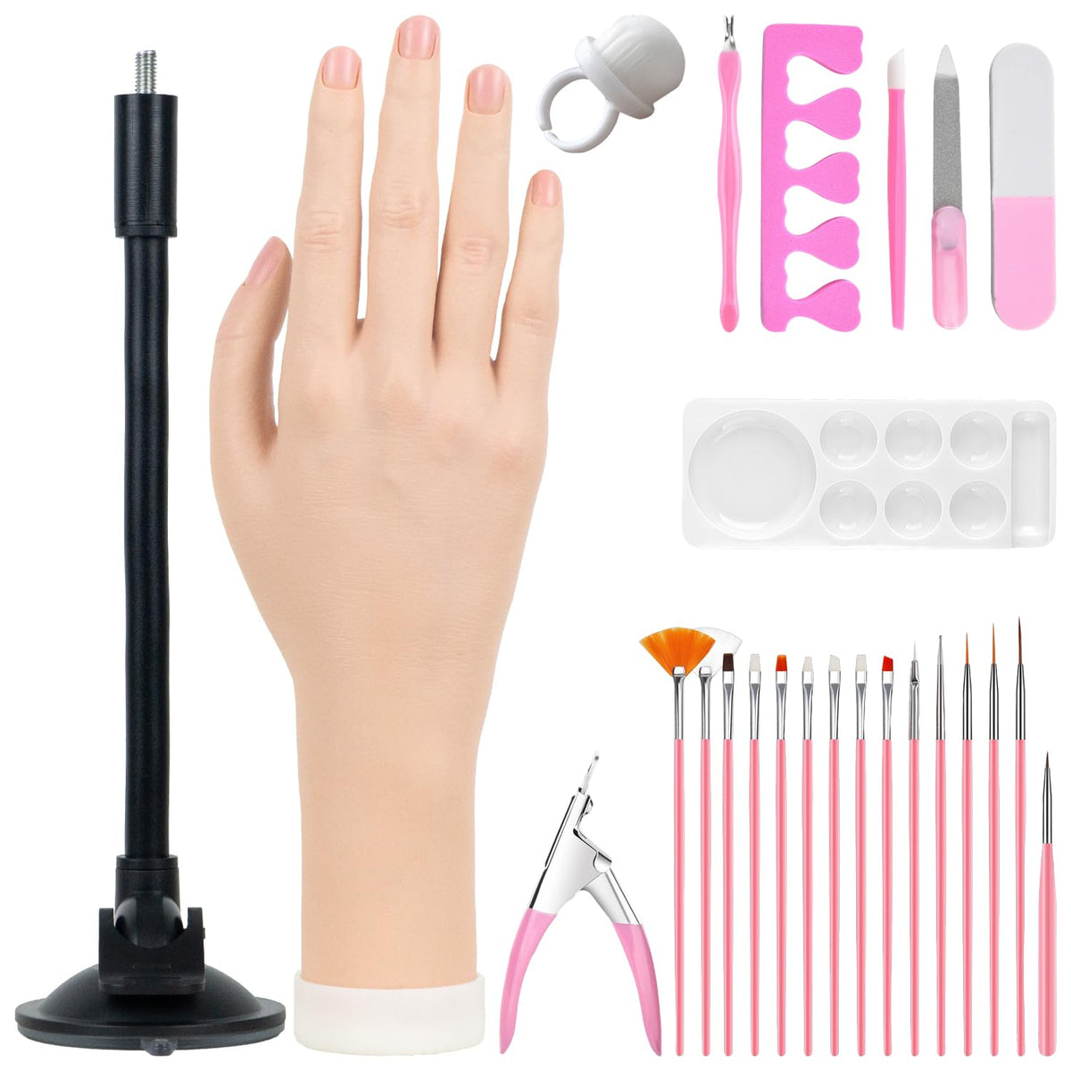 Nyxaphoralyn practice hand for acrylic nails, ideal for beginners to learn precise nail work