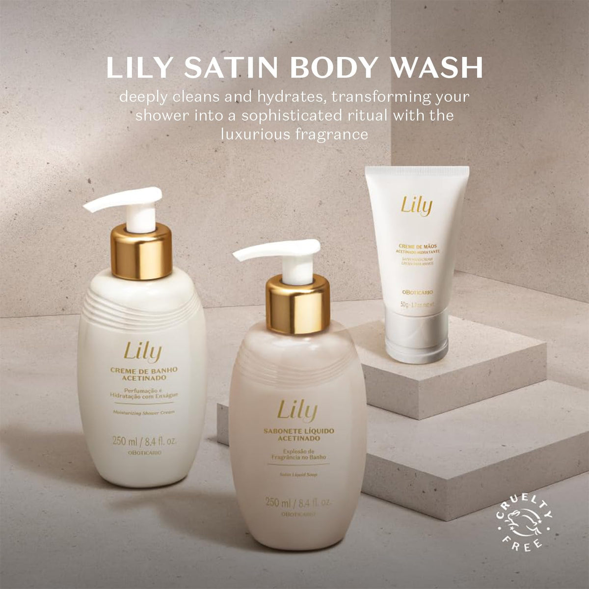 O Boticário Lily Satin transforms daily showers into a self-care ritual