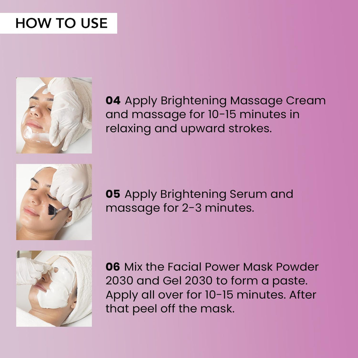 O3+ Bridal Facial Kit step-4 image with gentle exfoliation and tan reduction