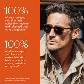 Oak Bishop Juggernaut packaging displayed for daily men's skincare