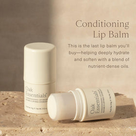 Oak Essentials Conditioning Lip Balm texture on finger highlighting rich hydration