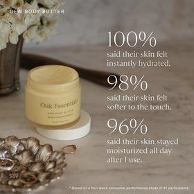 Oak Essentials Dew Body Butter sea algae close-up highlighting deep hydration.