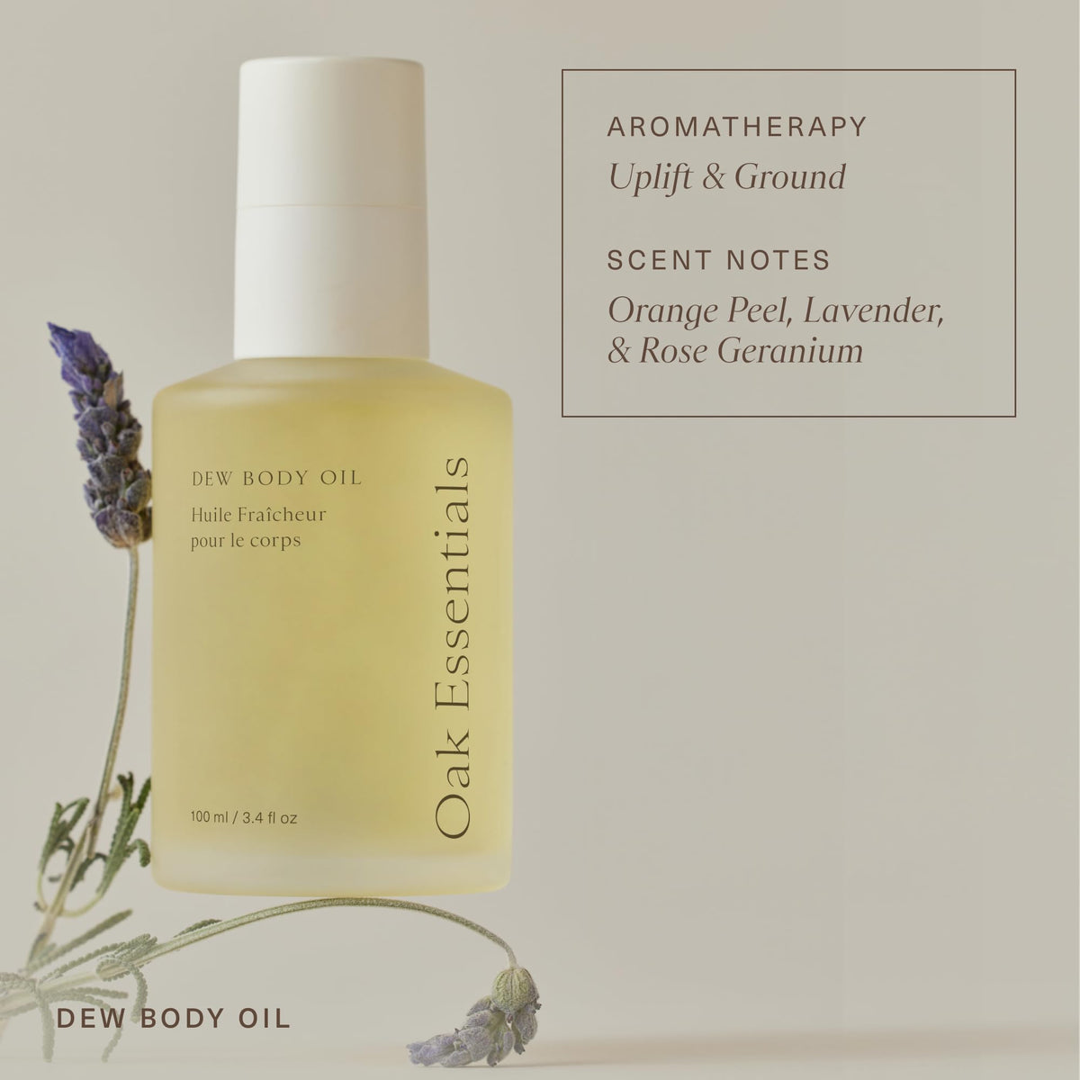 Oak Essentials Dew Body Oil recommended for morning and evening skincare routines.