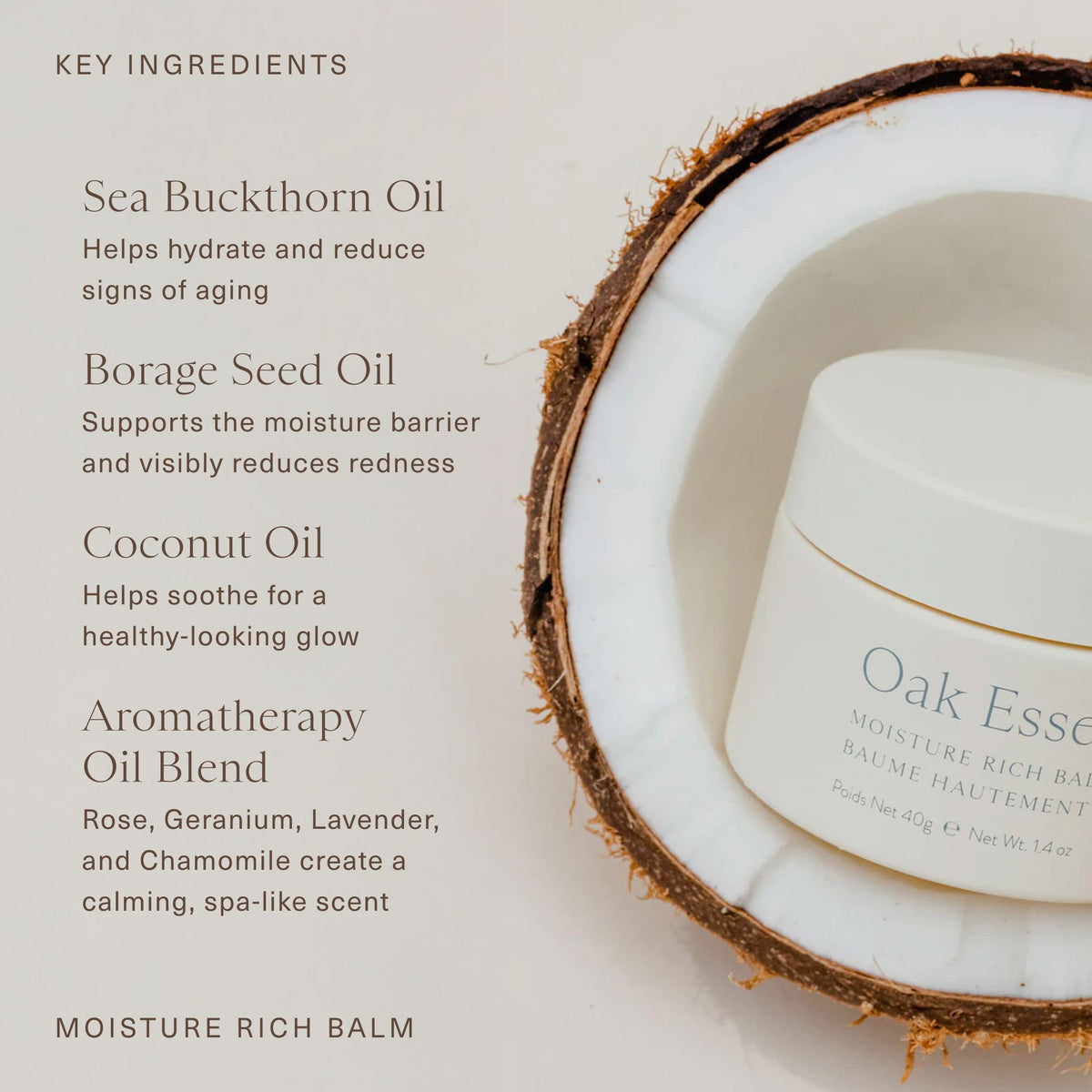 Night routine application of Oak Essentials balm melting in hands