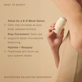 Oak Essentials Noni fruit stem cells indicate gentle renewal for underarm skin.