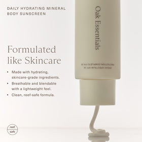 Oak Essentials six-ounce bottle ideal for daily body protection.