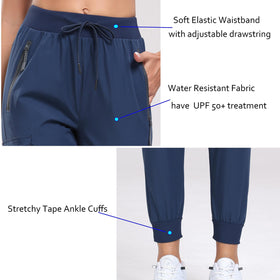 Oalka hiking pants ankle cuff closeup showing tapered design for mobility.