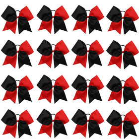 OAOLEER 8-inch red and black cheer bow with ponytail holder for secure wear