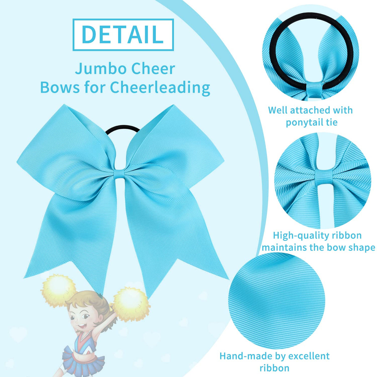 OAOLEER cheer bows in clear box packaging for quick team outfitting
