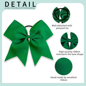 OAOLEER forest green cheer bow side view on display