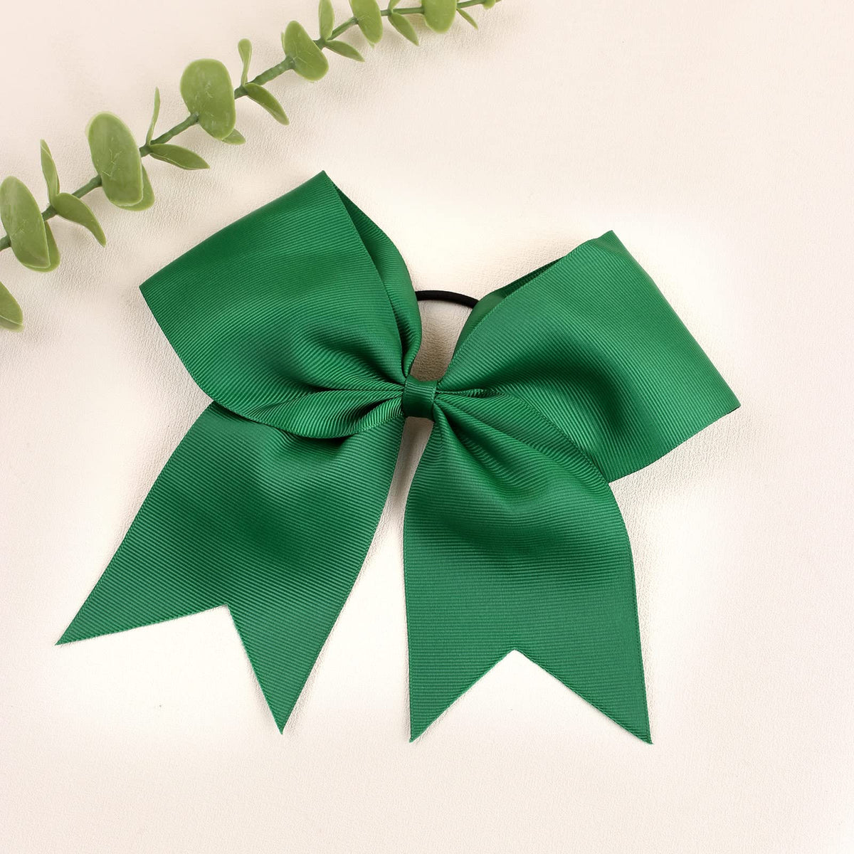 OAOLEER forest green bow worn in ponytail for practice