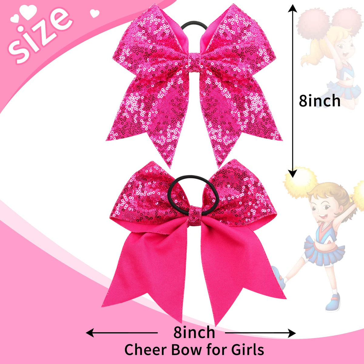 OAOLEER bow close-up pink with heat-sealed ends to prevent fraying