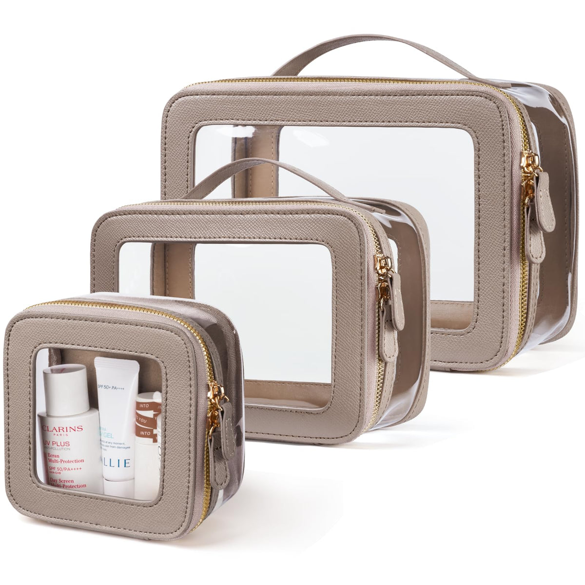 Oaque clear cosmetic bag set mini size keeps essentials organized on the go