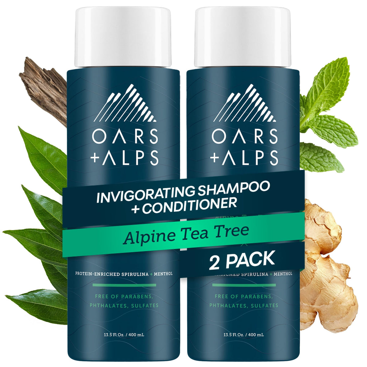 Oars + Alps Alpine Tea Tree Shampoo bottle for daily freshness