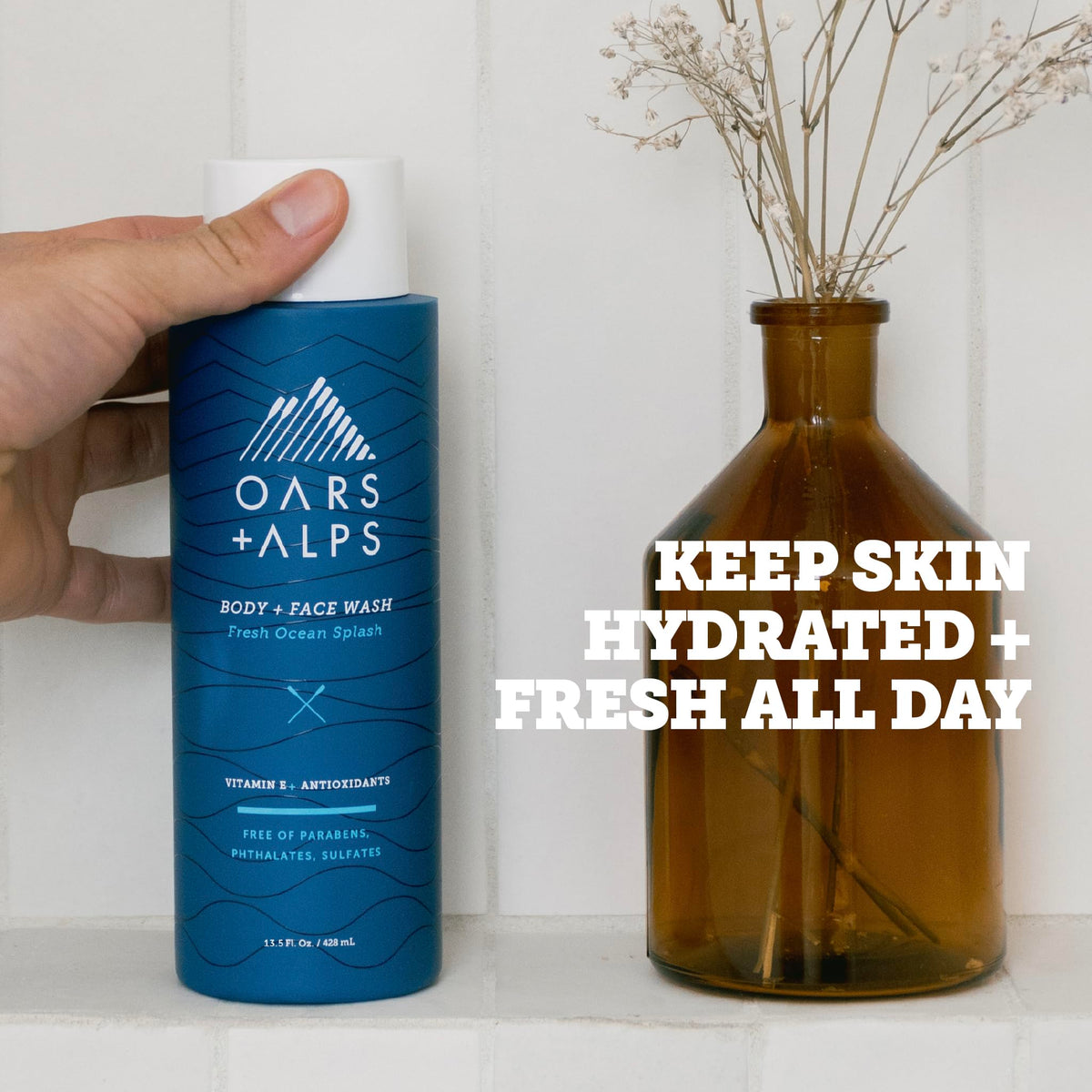 Oars and Alps body wash bottle pump top for easy use