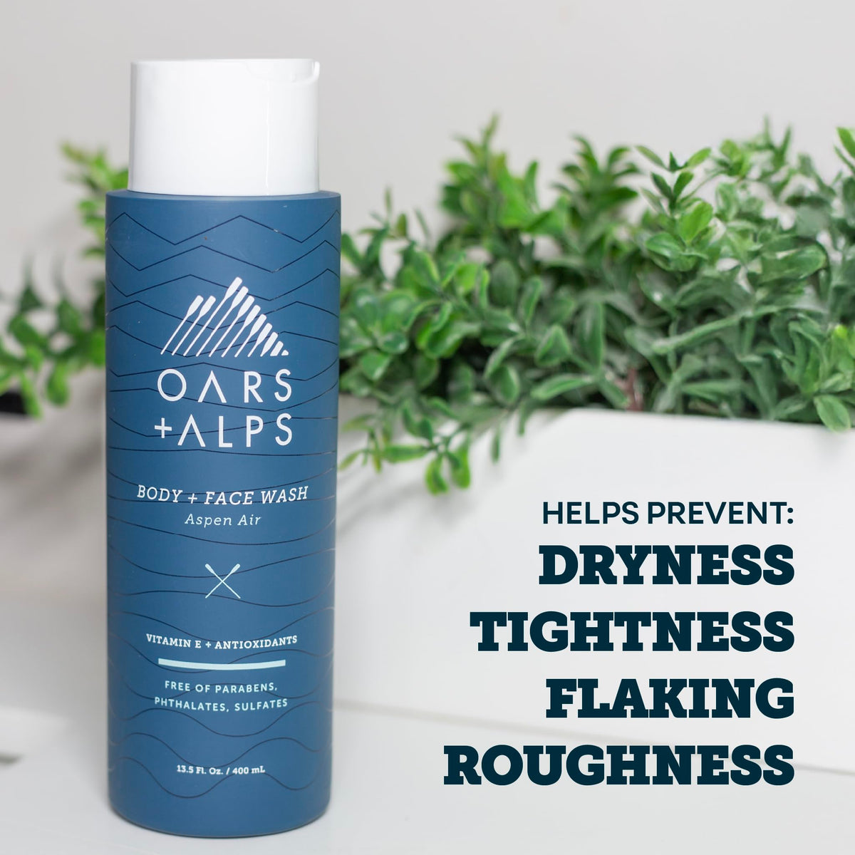 Daily-use cleanser for body and face with Vitamin E and antioxidants