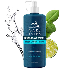 Oars + Alps Men’s Body Wash 32oz bottle front showing hydration potential.
