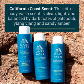 Oars + Alps body wash in shower for daily refreshment