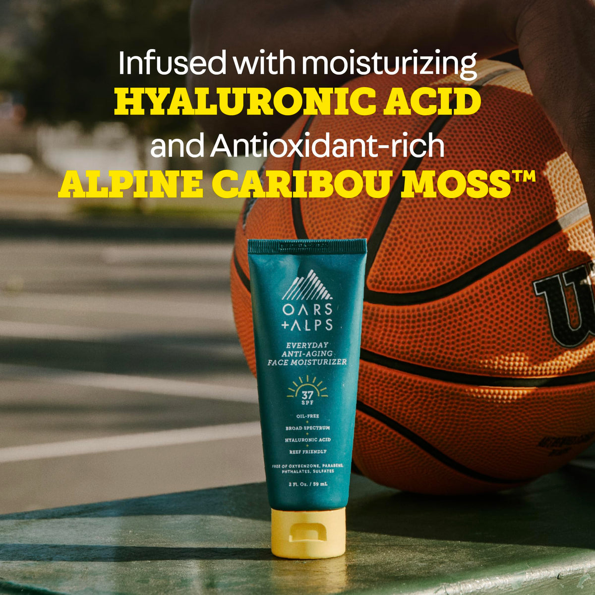Oars + Alps hyaluronic acid texture closeup highlighting lightweight hydration