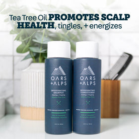 Oars + Alps bottle splash conveying wash and oil-control benefits.