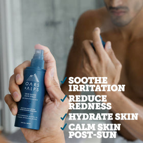 Oars + Alps Skin Saver being applied on the face for quick relief.