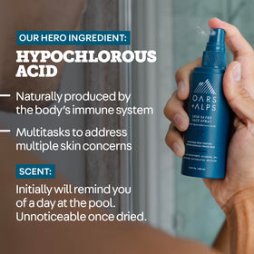 Oars + Alps Skin Saver bottle shown with fragrance-free three-ingredient formula.