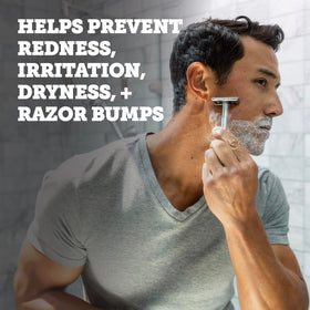 Oars + Alps shaving cream jar front highlights premium, dermatologist-tested formula.