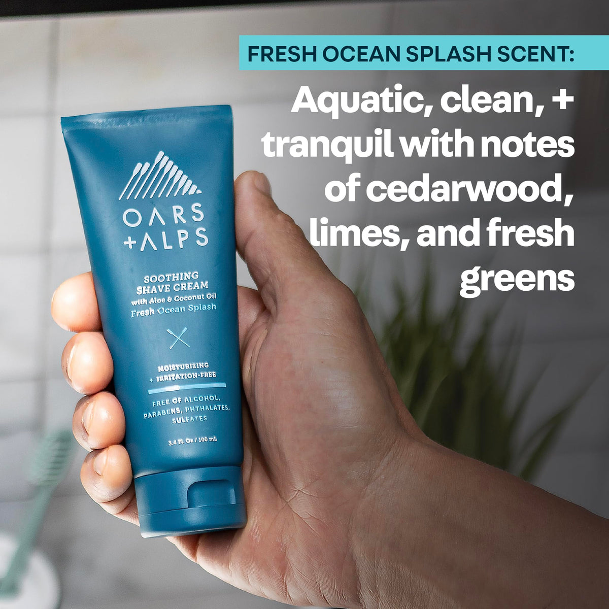 Oars + Alps texture-rich foam ready to glide across skin during a shave.