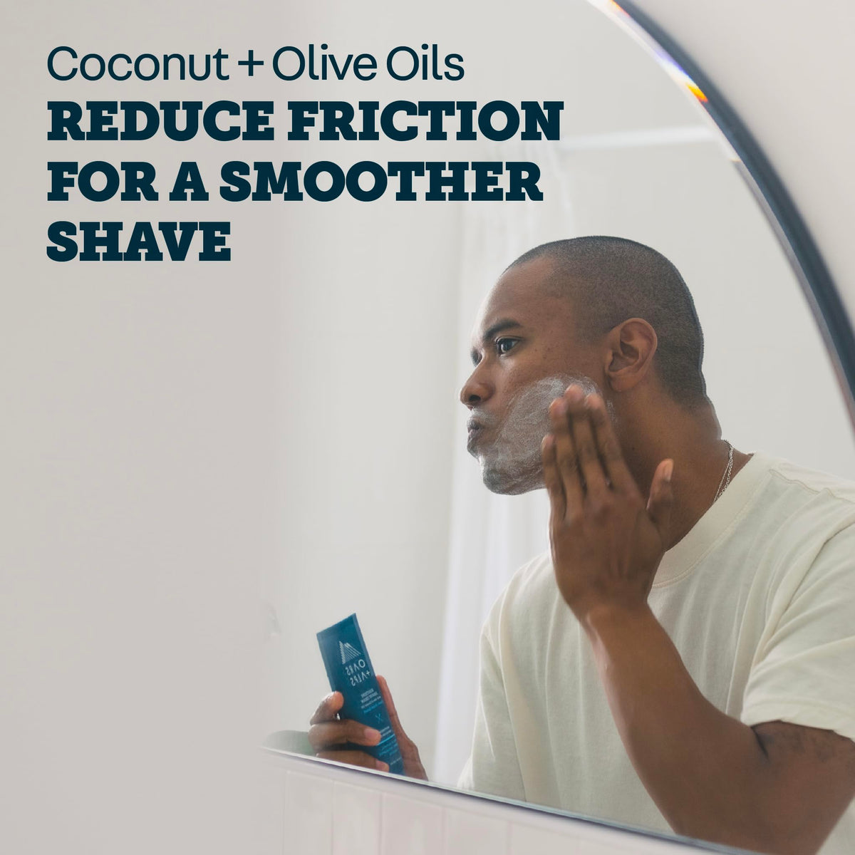Oars + Alps ocean splash scent evokes fresh, cool shaving ritual.