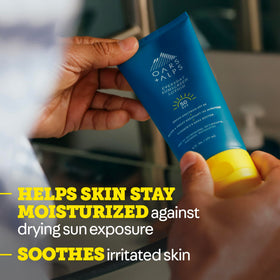 Oars + Alps Aloe Leaf Juice and Vitamin E nourish skin while shielding from sun.