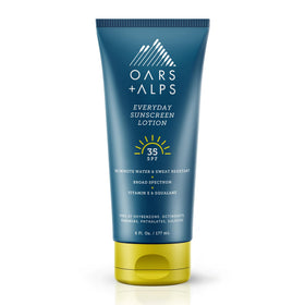 Oars + Alps sunscreen bottle front showing daily SPF 35 protection.