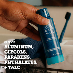Oars + Alps travel-size deodorant spray fits in bags for on-the-go freshness.
