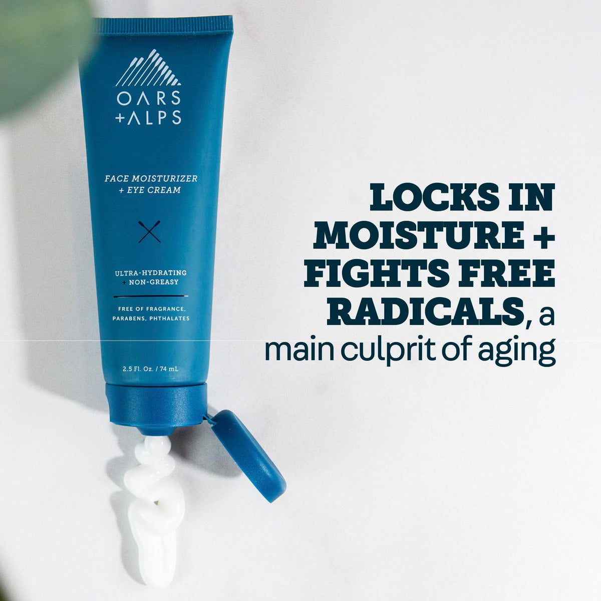 Under-eye application with Oars + Alps for gentle hydration