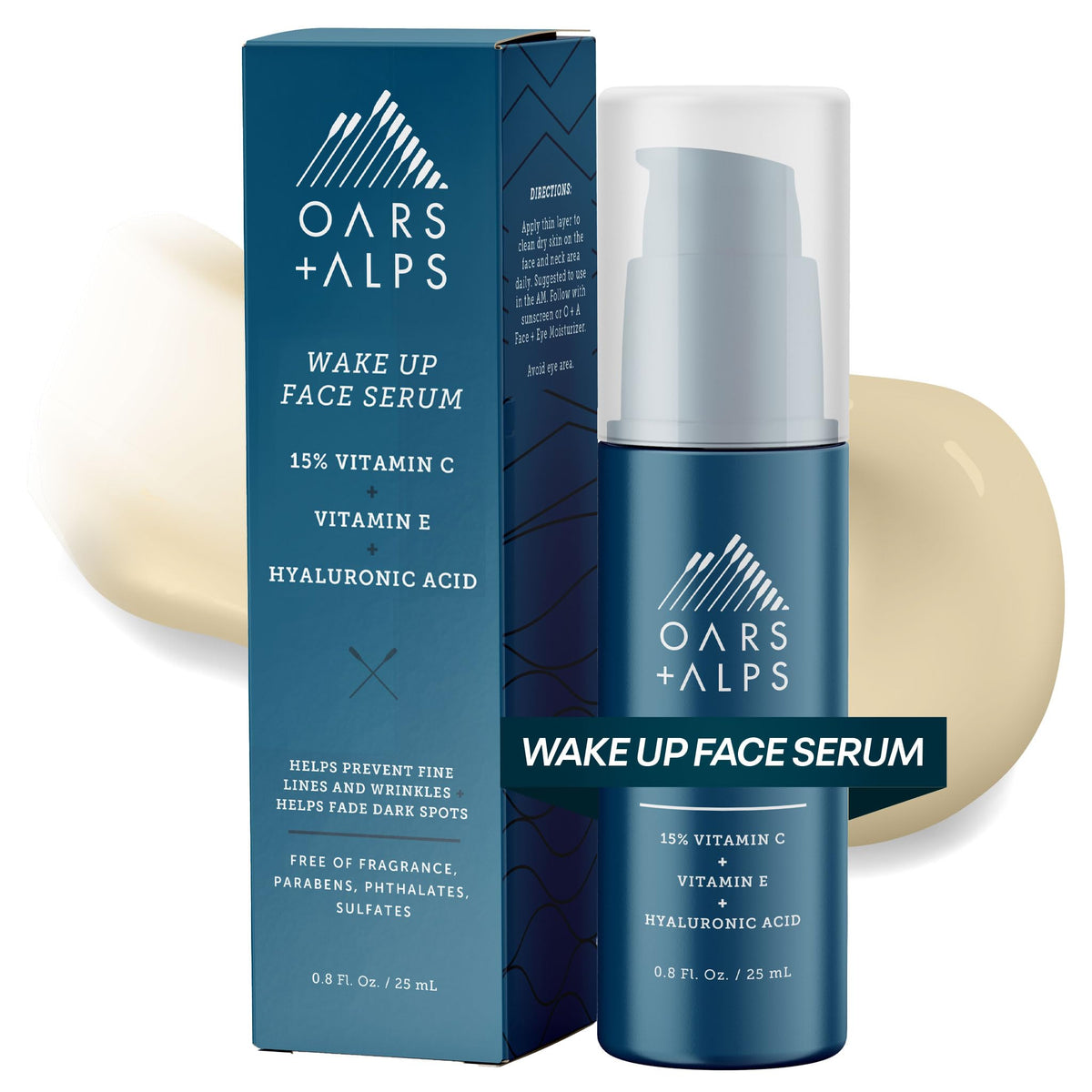 Oars + Alps Vitamin C Serum bottle close-up for travel-friendly packaging