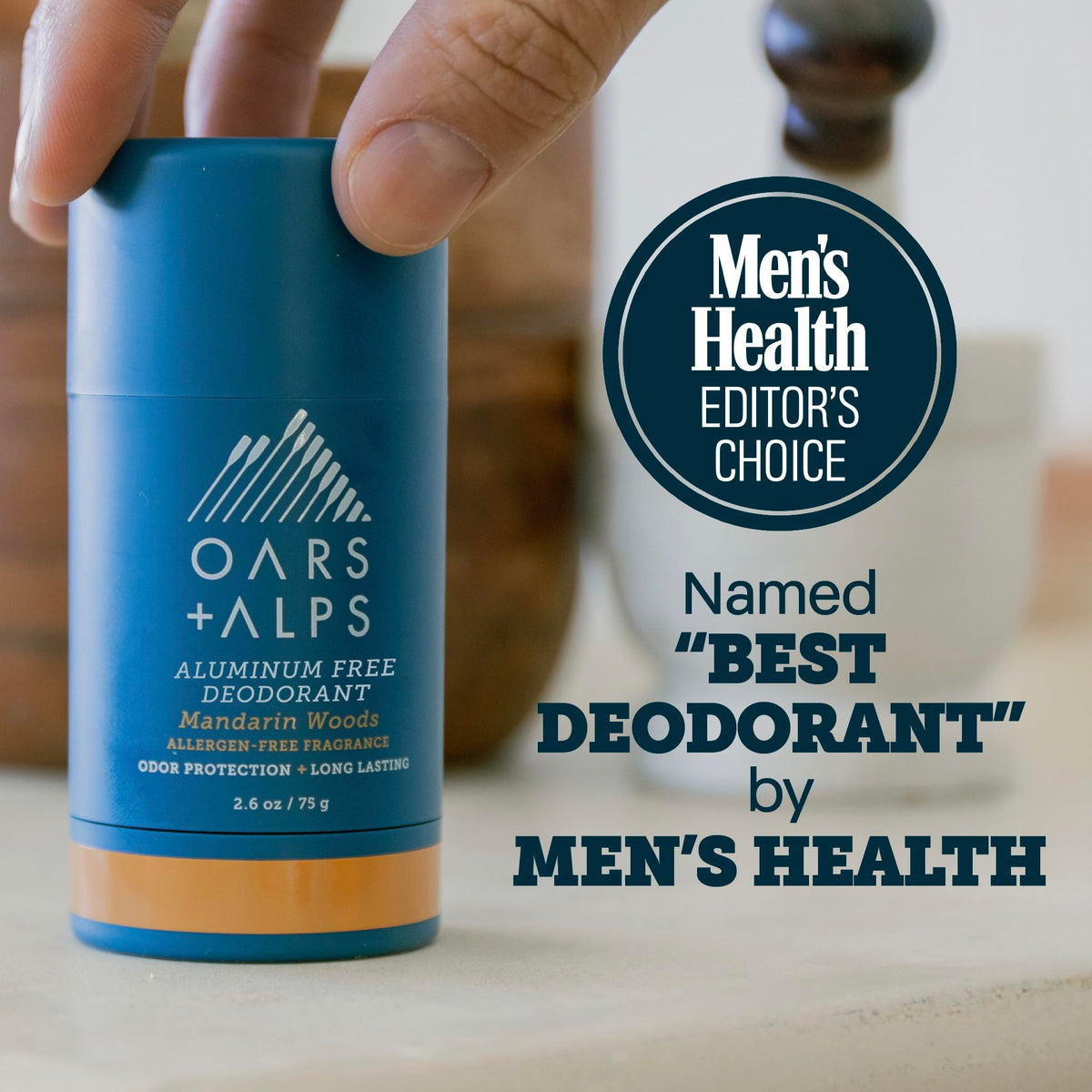 Oars + Alps deodorant clear-application close-up demonstrating fast-drying formula