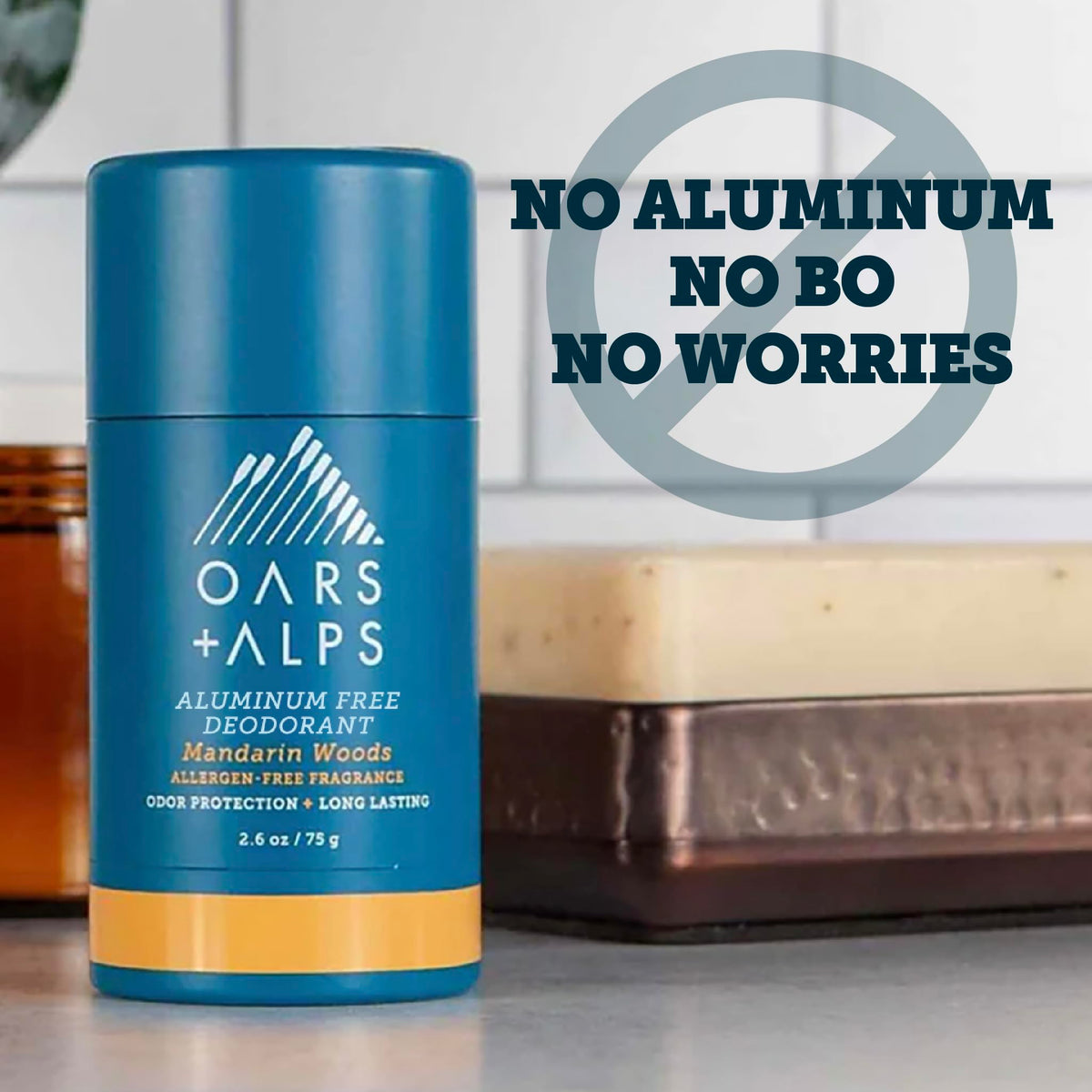 Oars + Alps deodorant in action illustrating odor absorption and moisture control