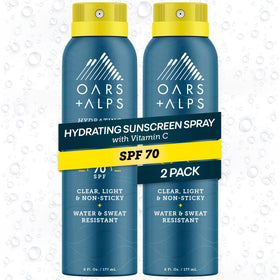Oars + Alps SPF70 bottle spray for face and body with broad protection