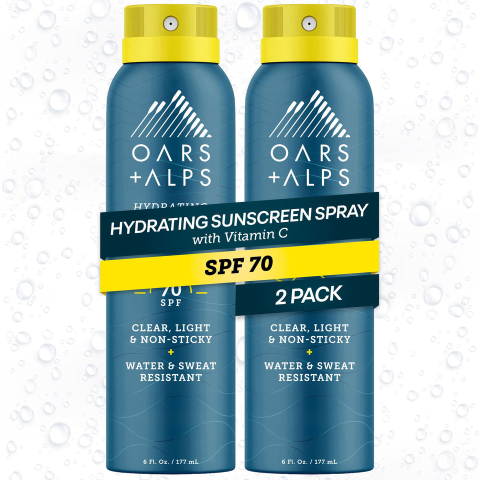Oars + Alps SPF70 bottle spray for face and body with broad protection