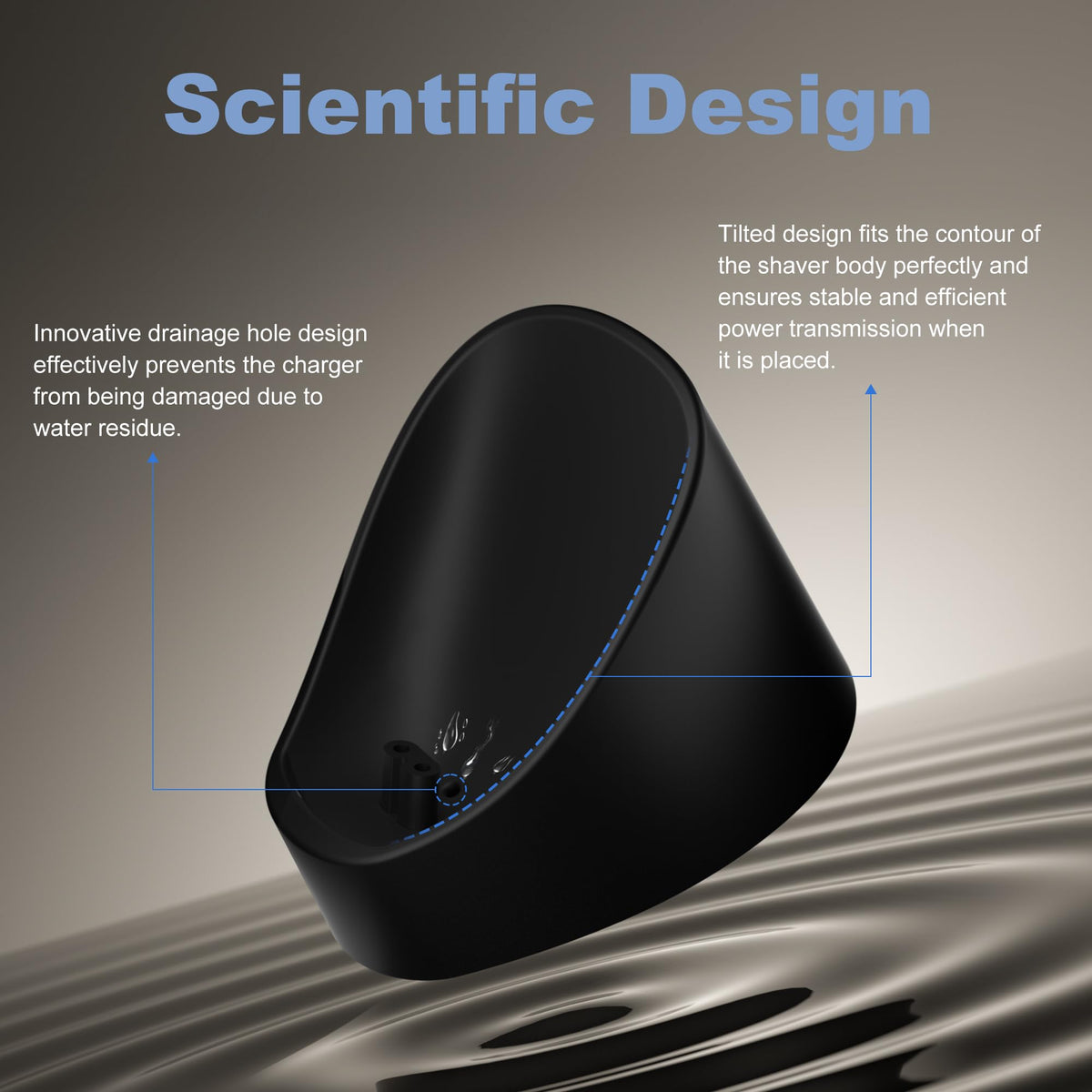 OatXtorpor Freebird FlexSeries dry drain design closeup for spill-safe charging.