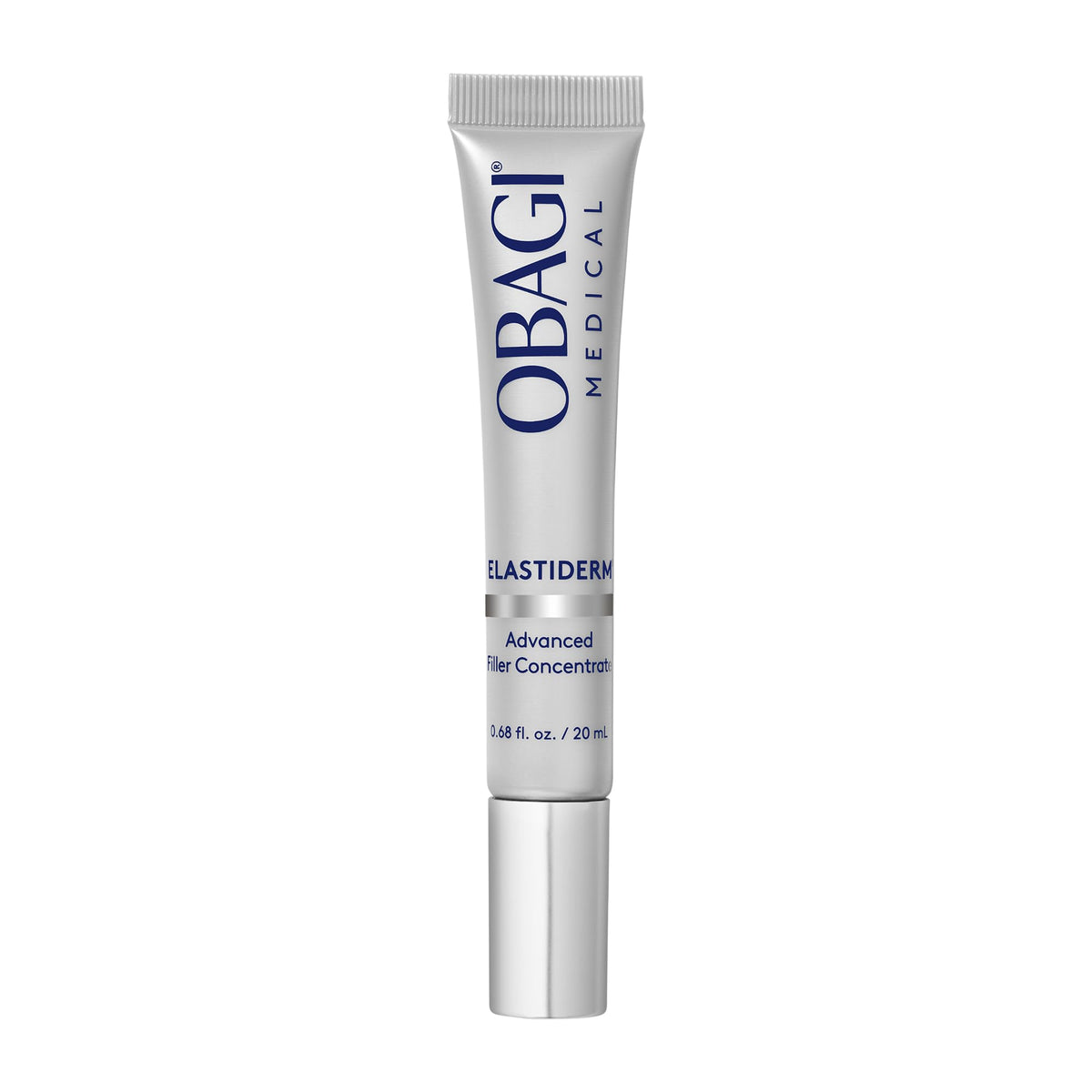 Obagi ELASTIderm Advanced Filler Concentrate bottle shown for visible fine line improvement.