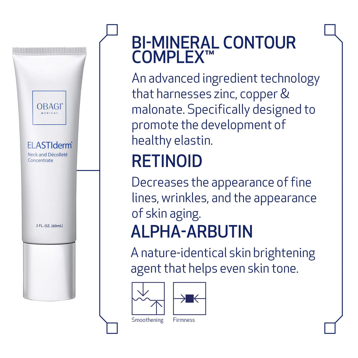Obagi ELASTIderm alpha arbutin brightening action visible in swatch close-up.