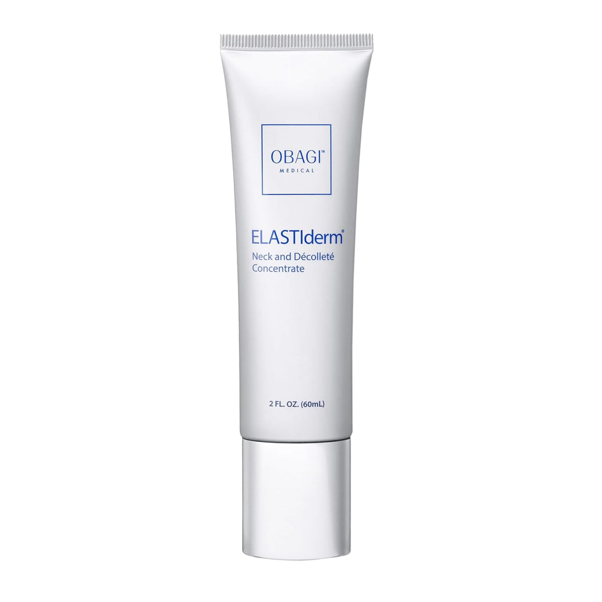 Obagi ELASTIderm neck bottle shows firming action for smoother neck skin.