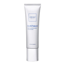 Obagi ELASTIderm neck bottle shows firming action for smoother neck skin.