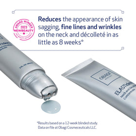 Obagi ELASTIderm neck décolleté cream texture reveals smoother, more even décolletage.