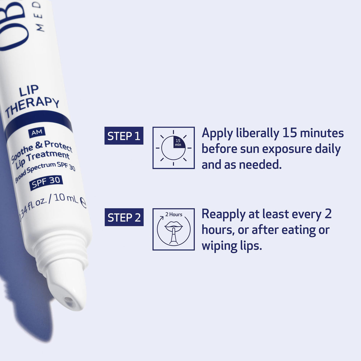 Obagi Lip Therapy SPF 30 balm emphasizes dermatologist-tested credibility
