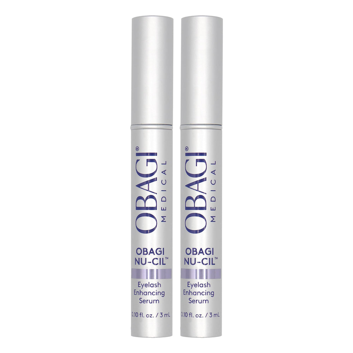 Obagi Nu-Cil eyelash serum bottle for daily lash conditioning.